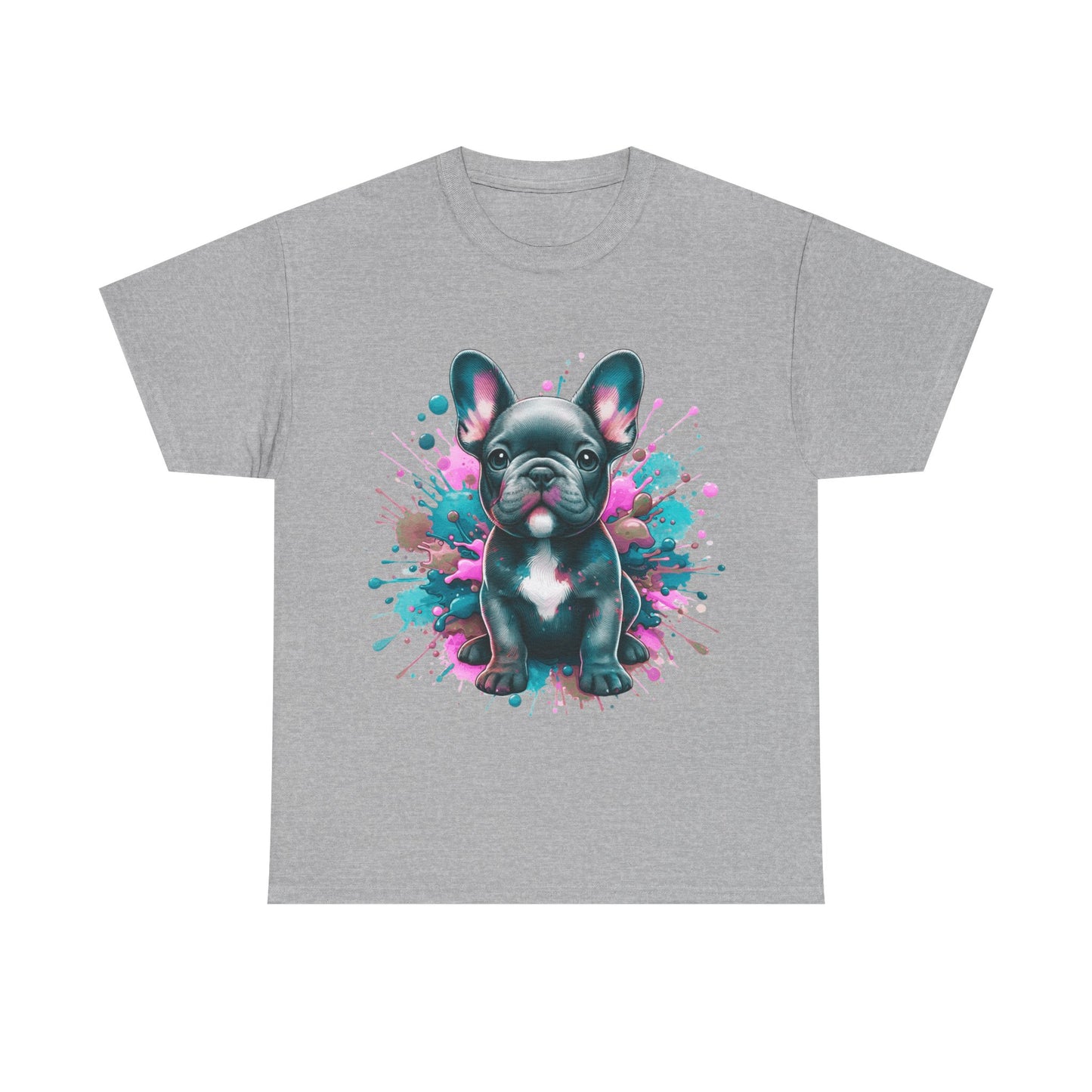 Womens Colourful French Bulldog artistic T-shirt
