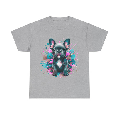 Womens Colourful French Bulldog artistic T-shirt