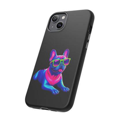 Neon French Bulldog phone case