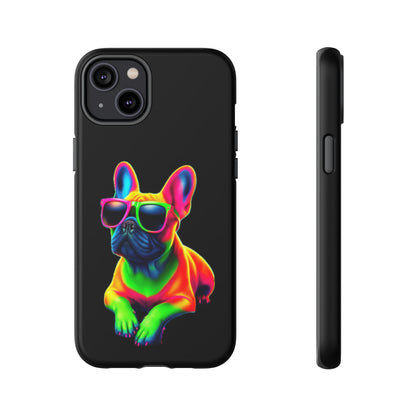 Neon French Bulldog phone case