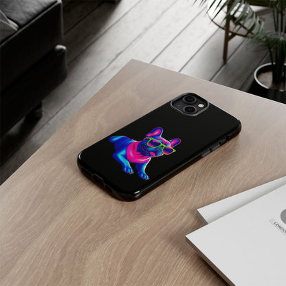 Neon French Bulldog phone case