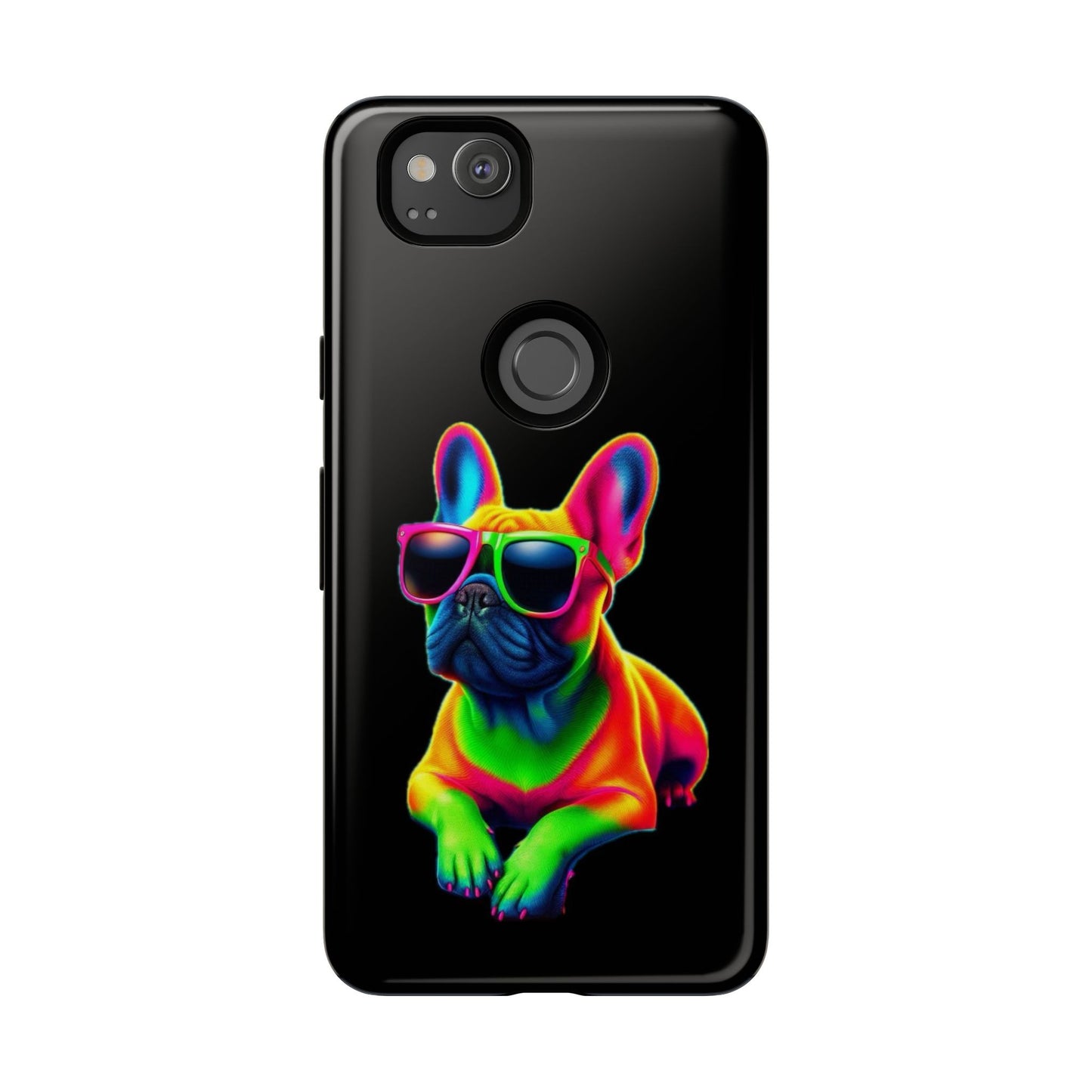 Neon French Bulldog phone case