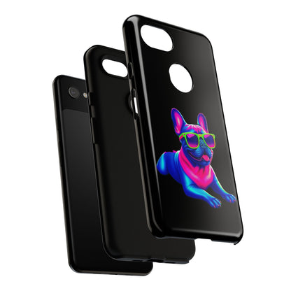 Neon French Bulldog phone case