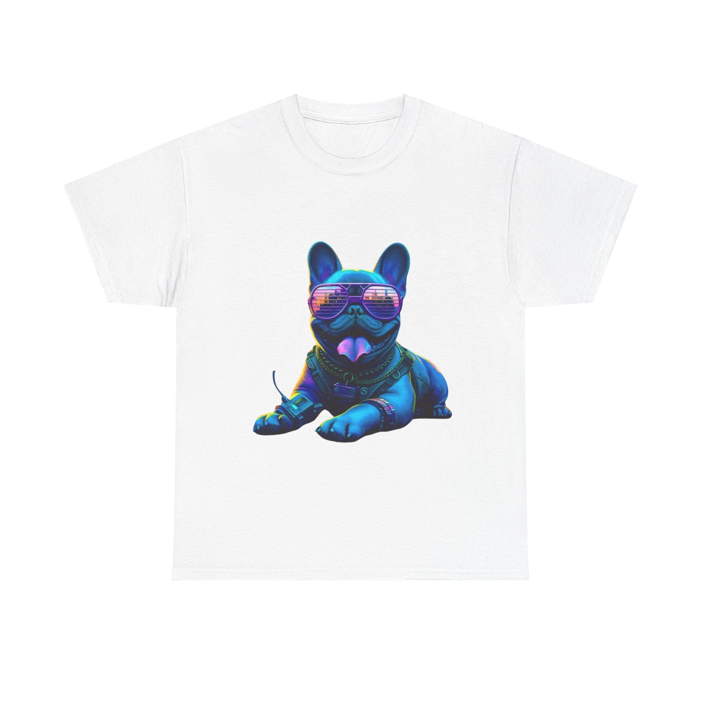 Mens neon French Bulldog T-shirt