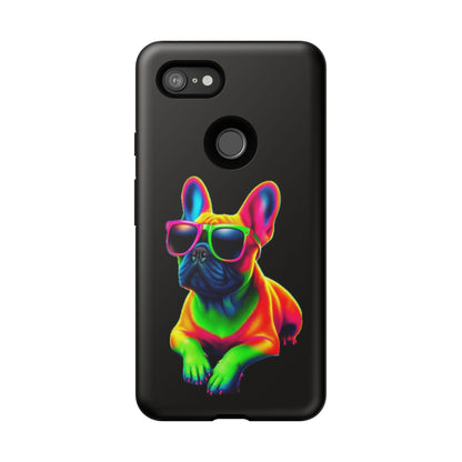 Neon French Bulldog phone case