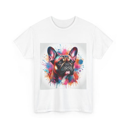 Womens Colourful French Bulldog artistic T-shirt