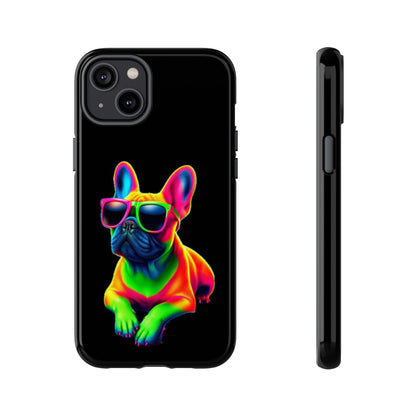 Neon French Bulldog phone case