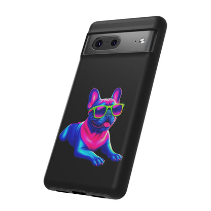 Neon French Bulldog phone case