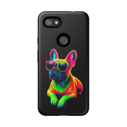 Neon French Bulldog phone case