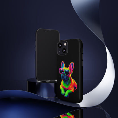 Neon French Bulldog phone case