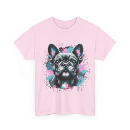 Womens Colourful French Bulldog artistic T-shirt