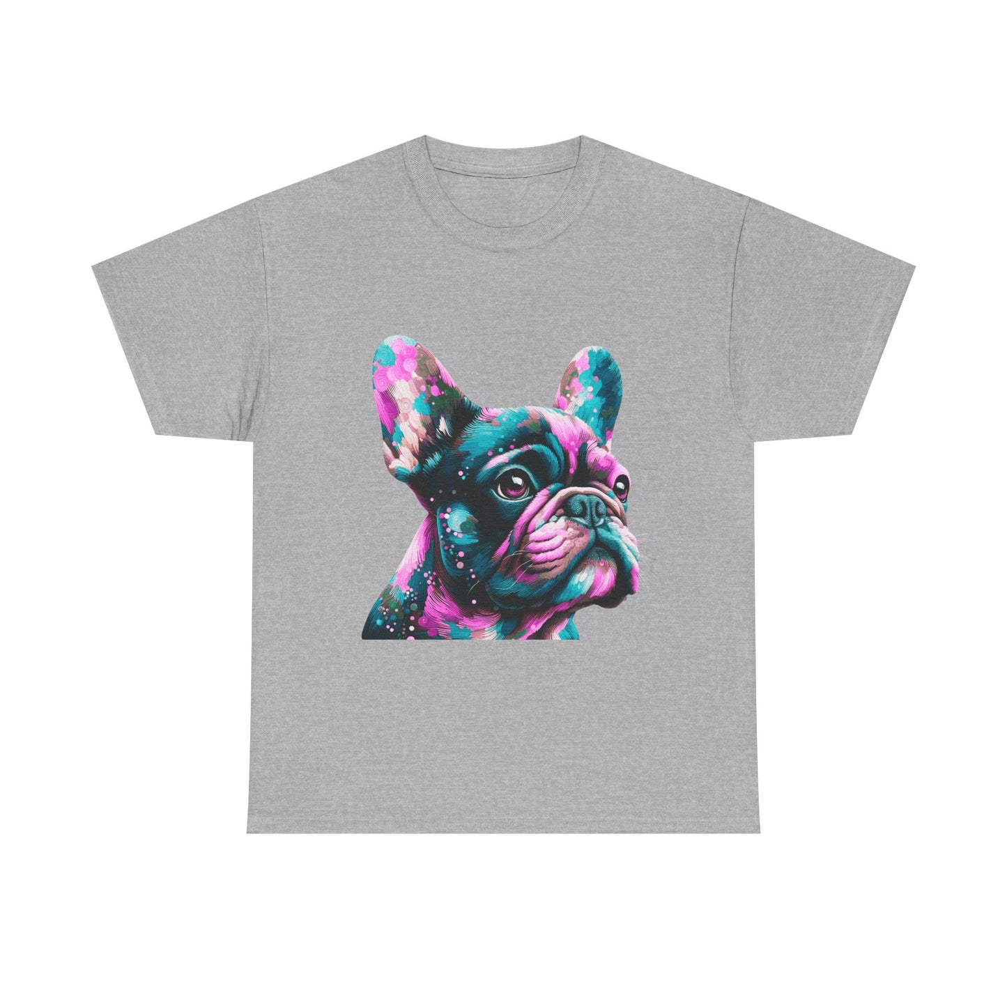 Womens Colourful French Bulldog artistic T-shirt