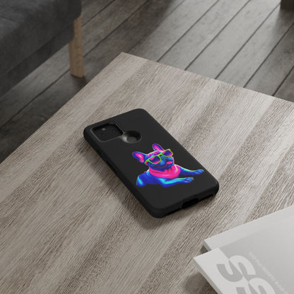 Neon French Bulldog phone case