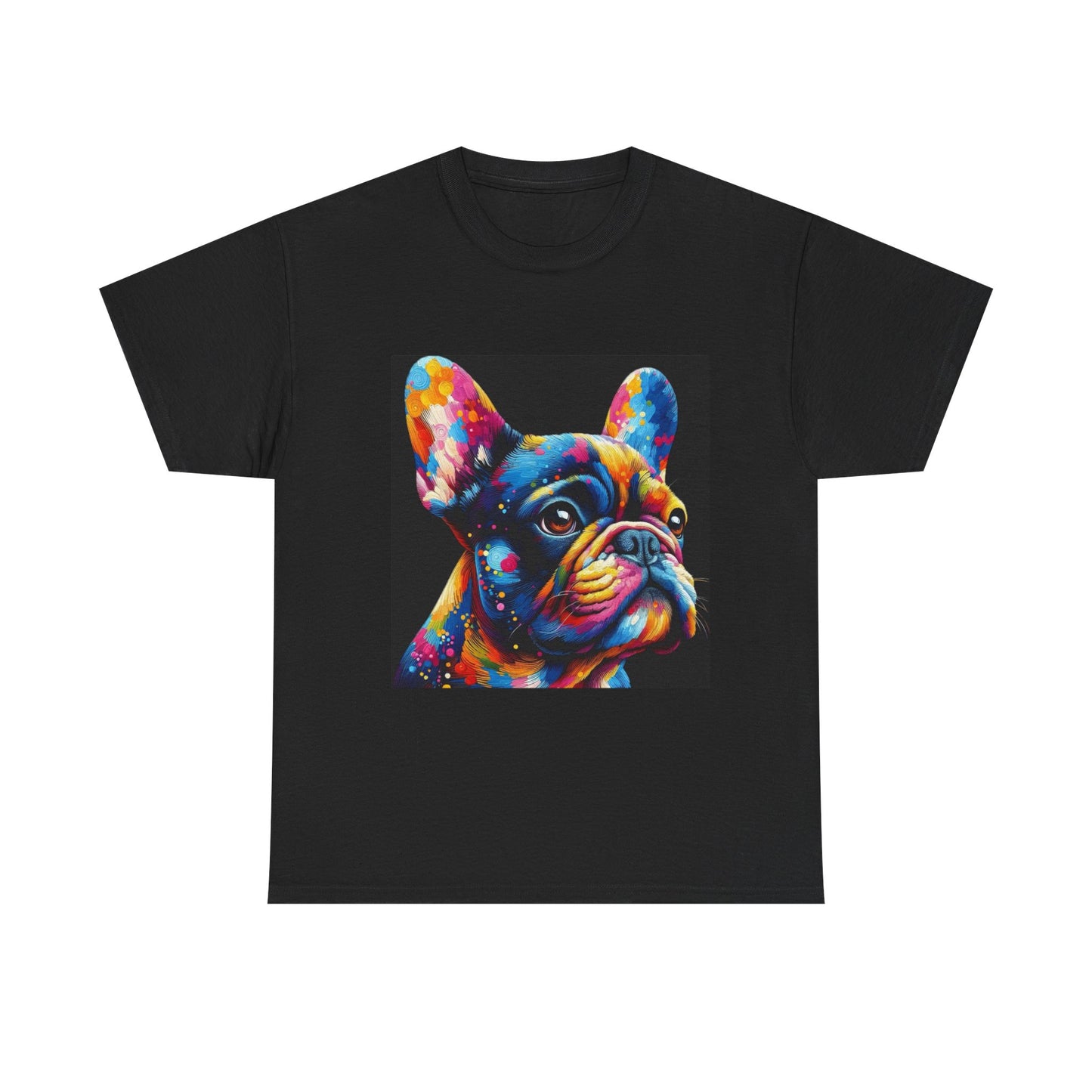 Womens Colourful French Bulldog artistic T-shirt