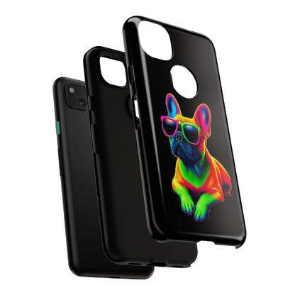 Neon French Bulldog phone case