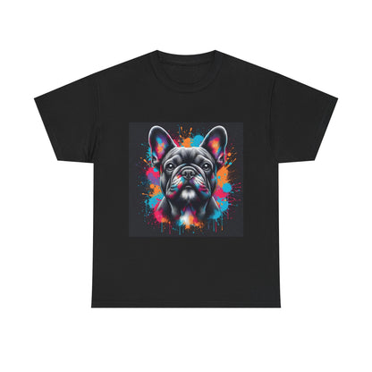 Womens Colourful French Bulldog artistic T-shirt