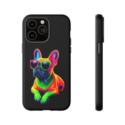 Neon French Bulldog phone case