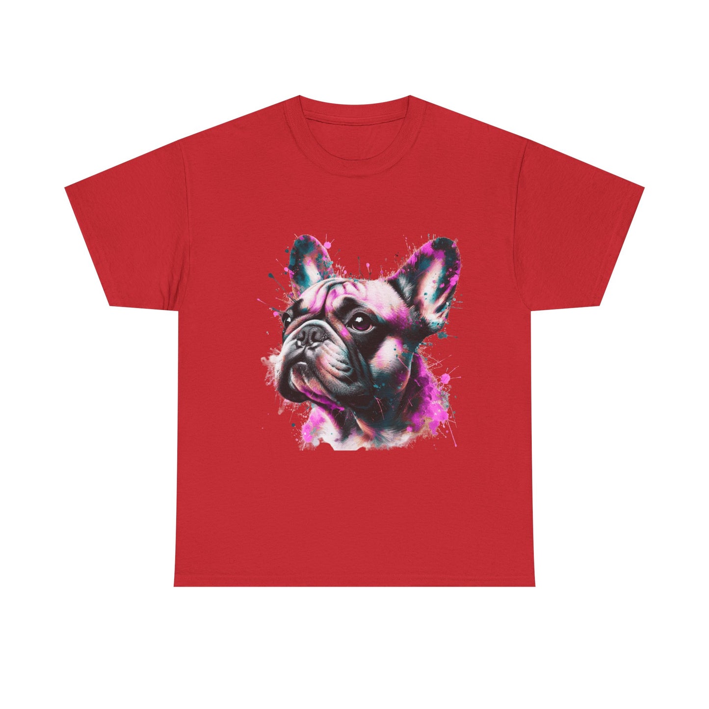 Womens Colourful French Bulldog artistic T-shirt