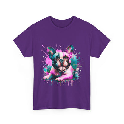 Womens Colourful French Bulldog artistic T-shirt