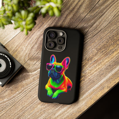 Neon French Bulldog phone case