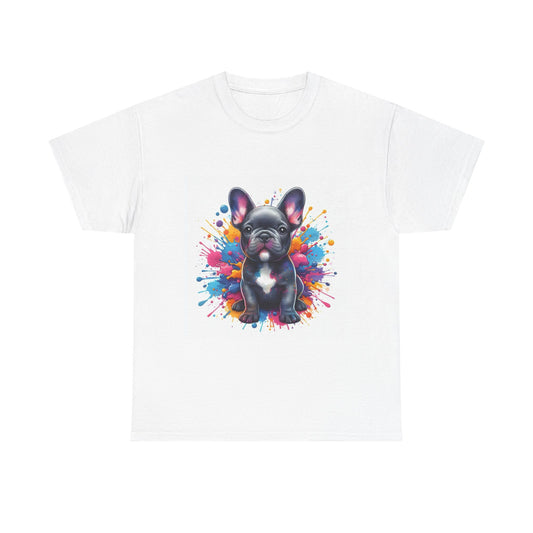 Womens Colourful French Bulldog artistic T-shirt