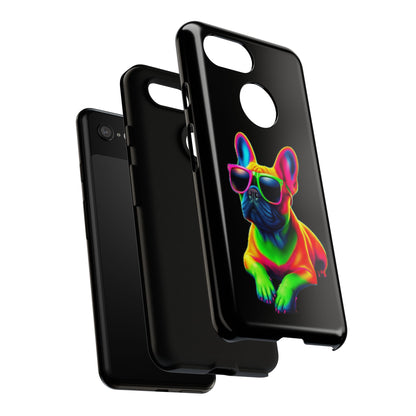 Neon French Bulldog phone case