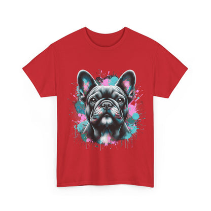 Womens Colourful French Bulldog artistic T-shirt