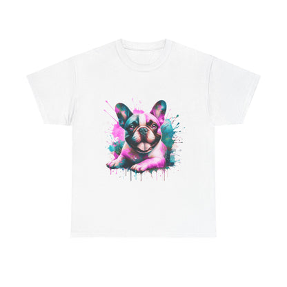 Womens Colourful French Bulldog artistic T-shirt