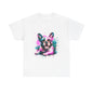 Womens Colourful French Bulldog artistic T-shirt