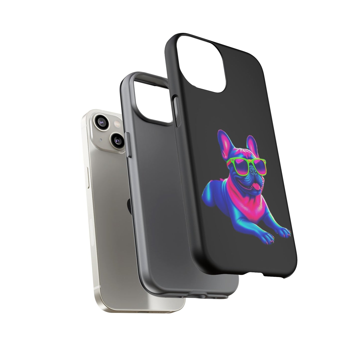 Neon French Bulldog phone case