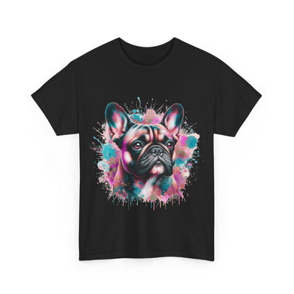 Womens Colourful French Bulldog artistic T-shirt