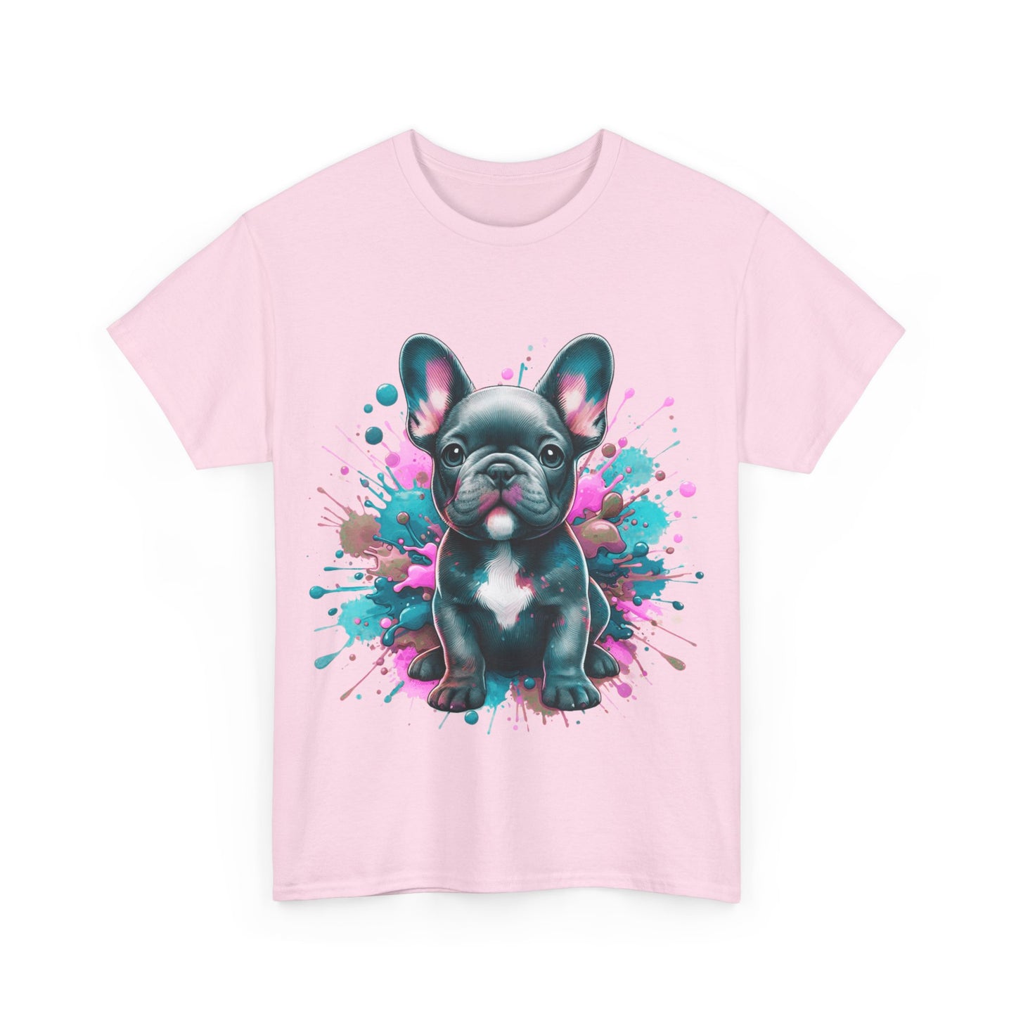 Womens Colourful French Bulldog artistic T-shirt