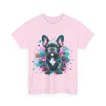 Womens Colourful French Bulldog artistic T-shirt