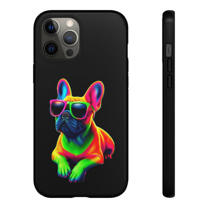 Neon French Bulldog phone case