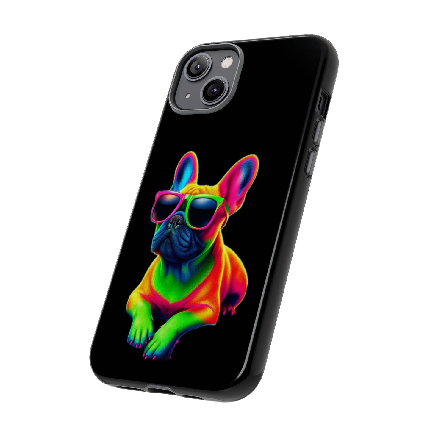 Neon French Bulldog phone case