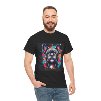 Mens Colourful French Bulldog artistic T-shirt