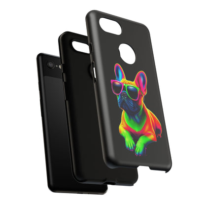 Neon French Bulldog phone case