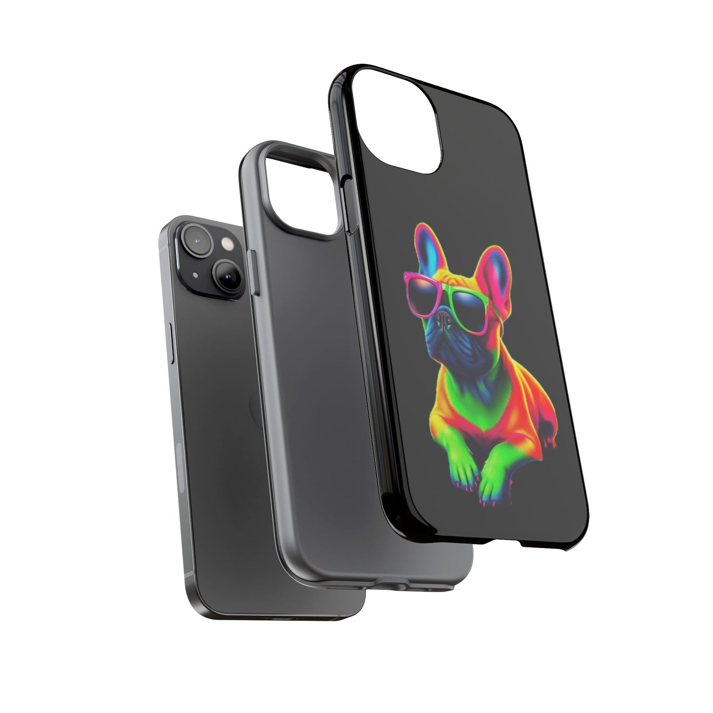 Neon French Bulldog phone case