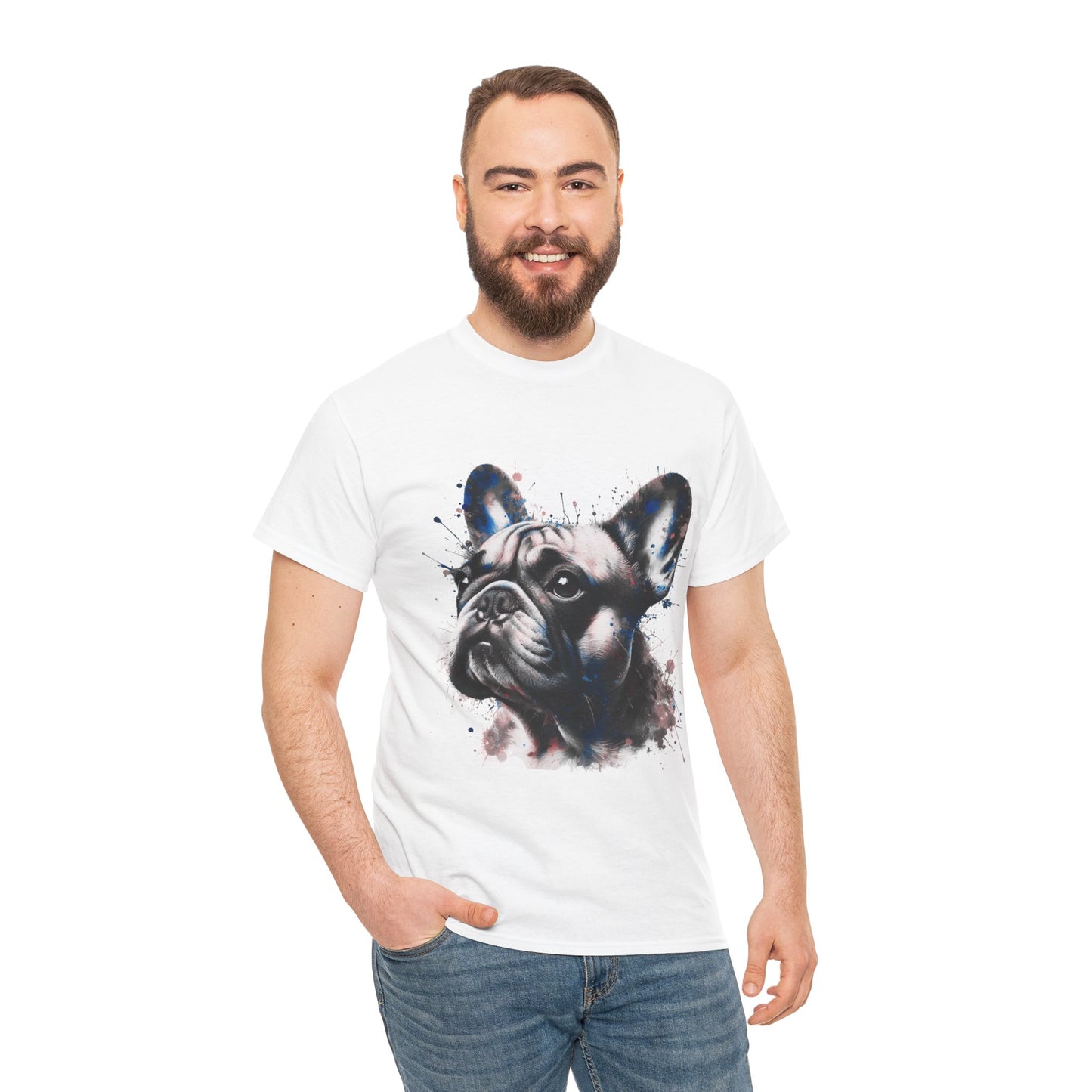 Mens colourful French Bulldog artistic T-shirt