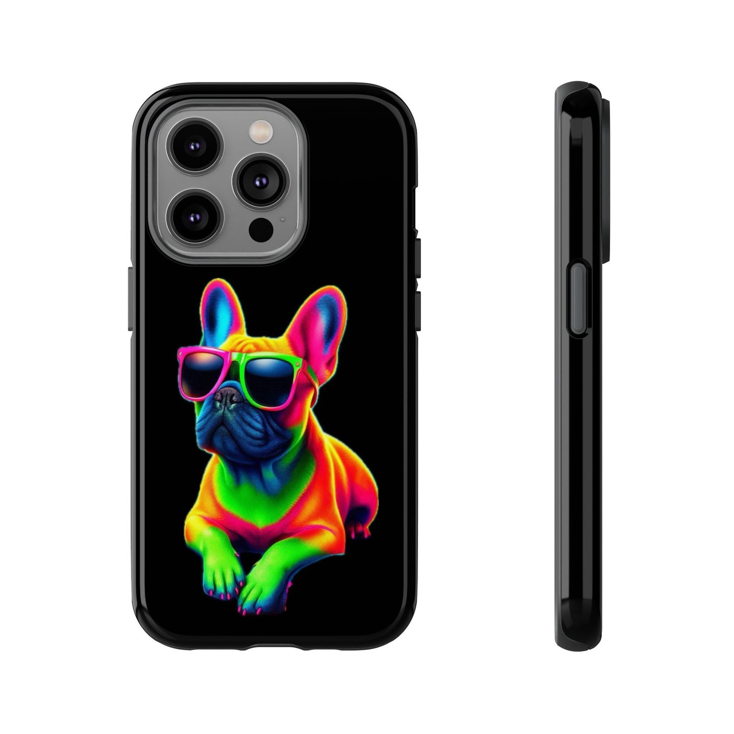 Neon French Bulldog phone case