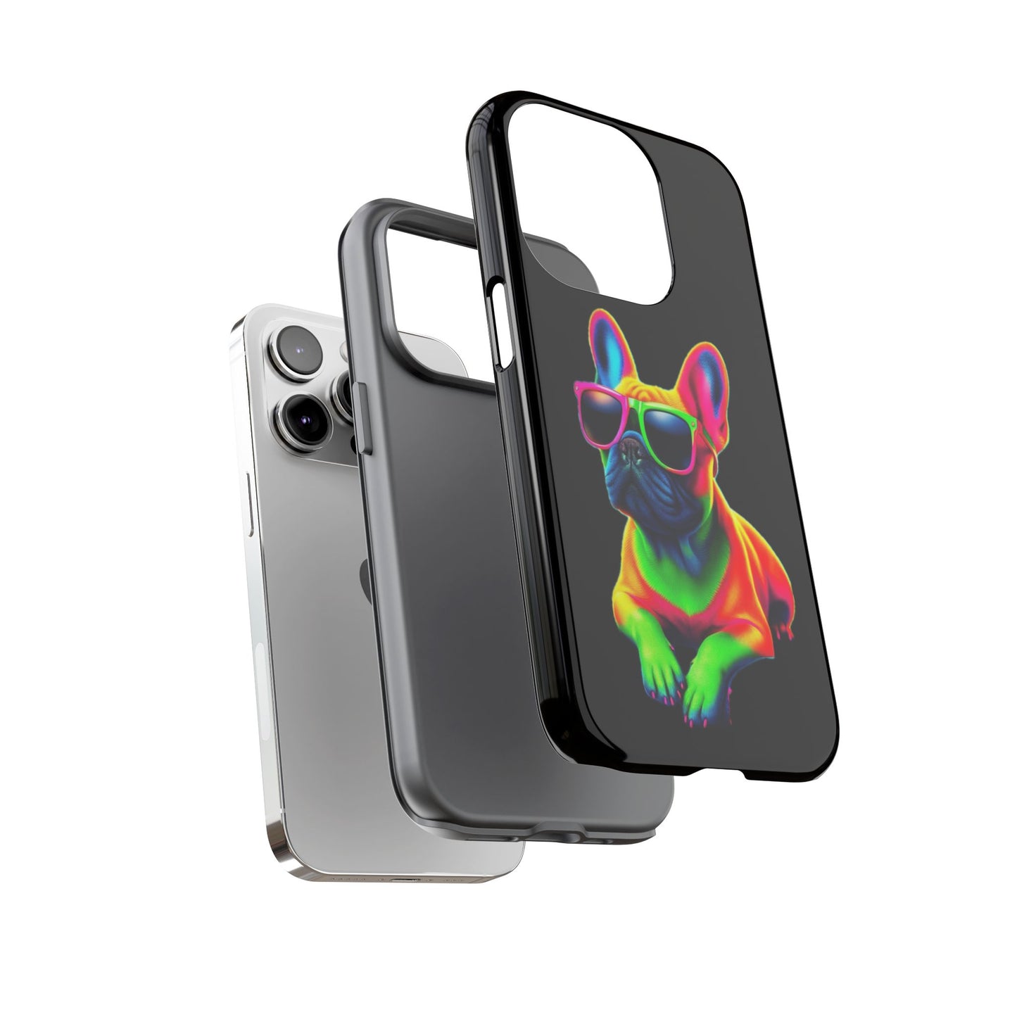 Neon French Bulldog phone case