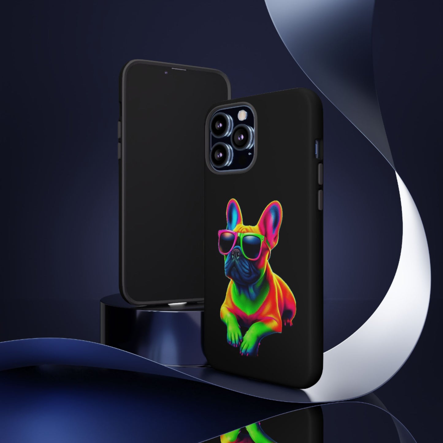 Neon French Bulldog phone case