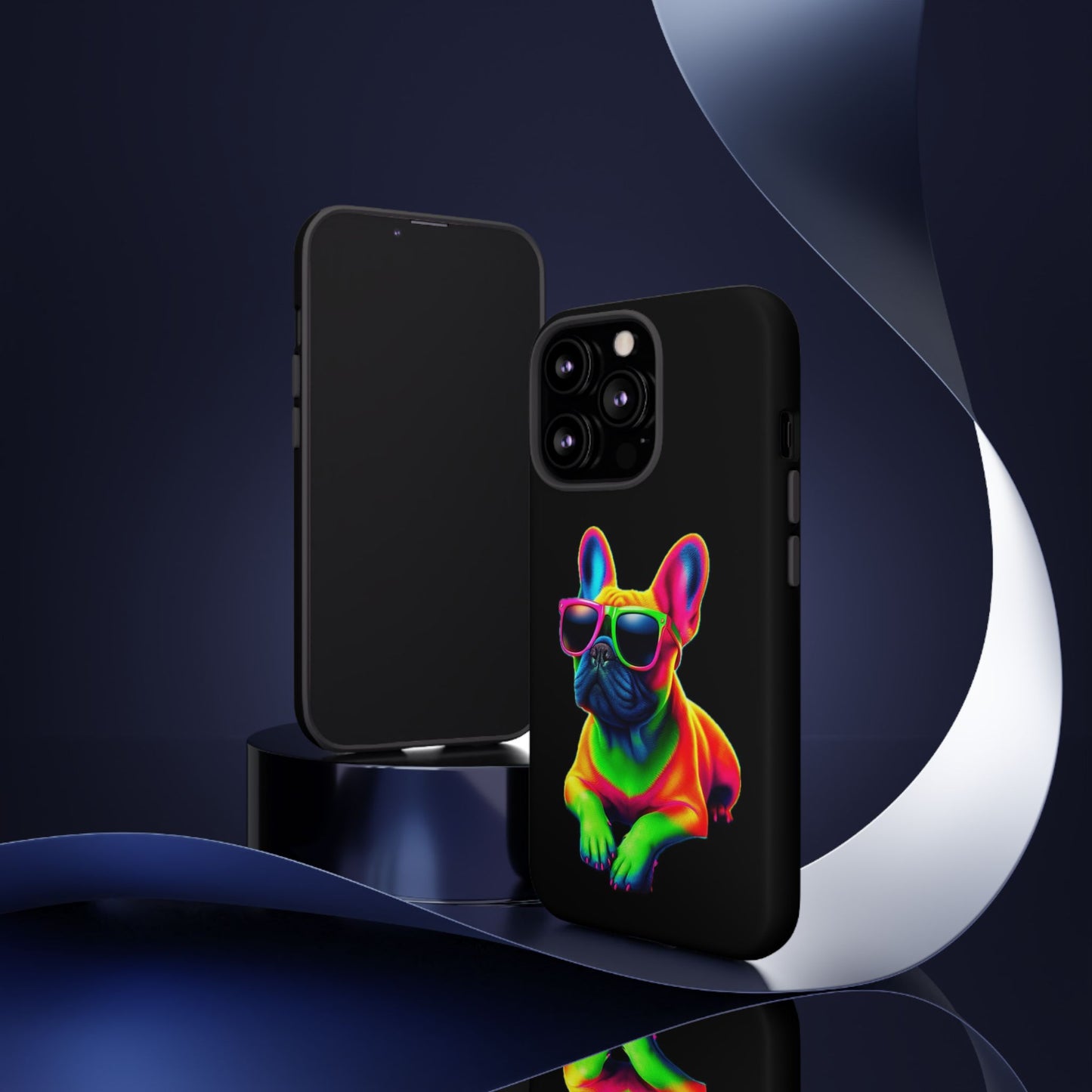 Neon French Bulldog phone case