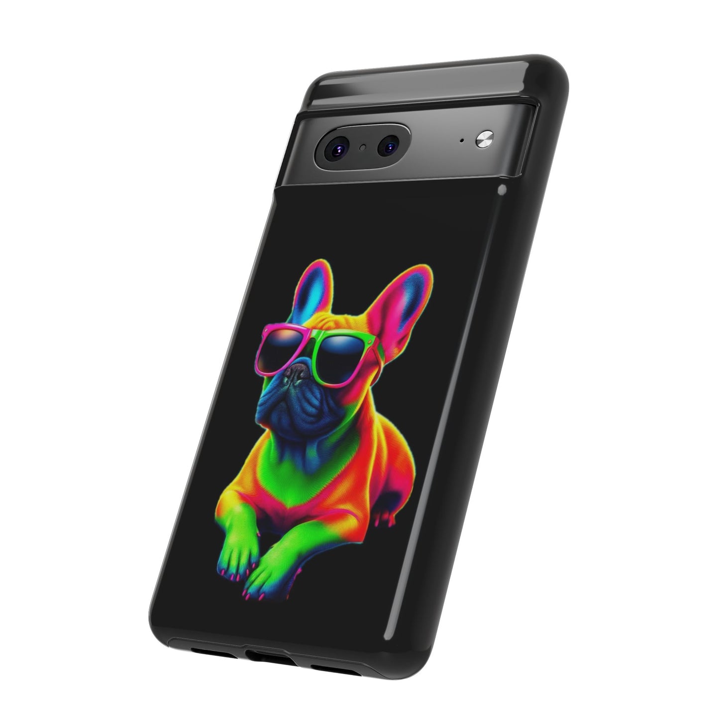 Neon French Bulldog phone case