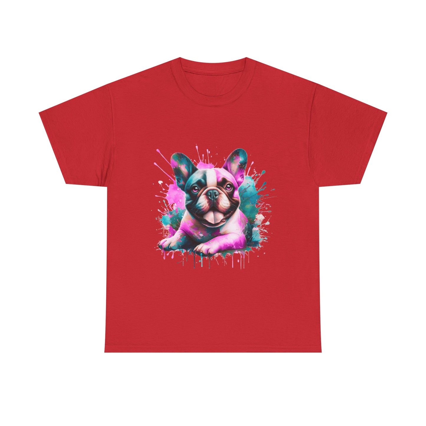 Womens Colourful French Bulldog artistic T-shirt