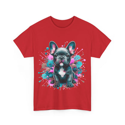 Womens Colourful French Bulldog artistic T-shirt
