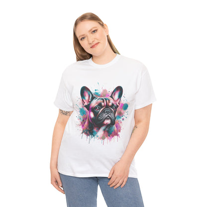 Womens Colourful French Bulldog artistic T-shirt