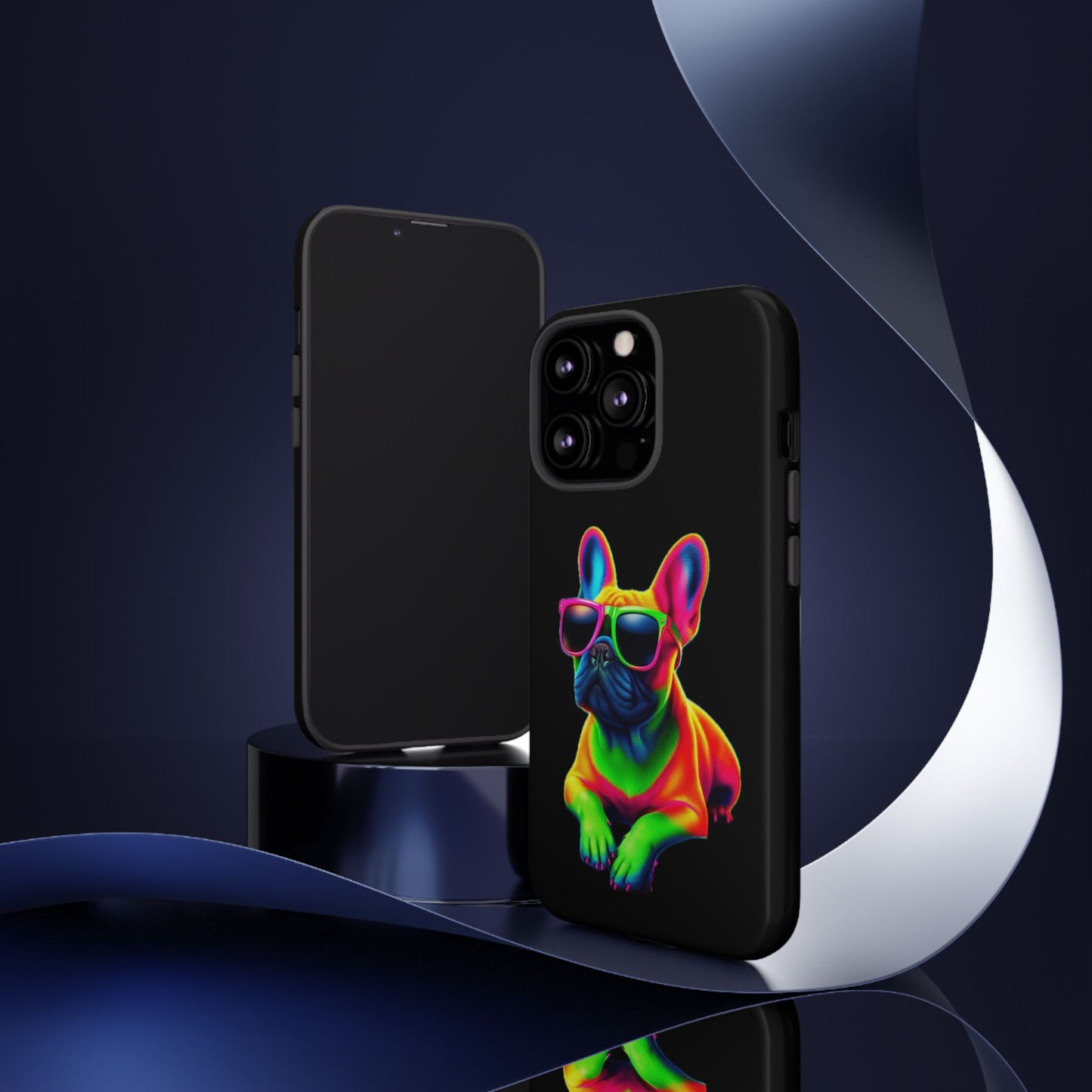 Neon French Bulldog phone case