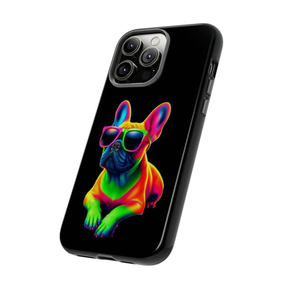 Neon French Bulldog phone case