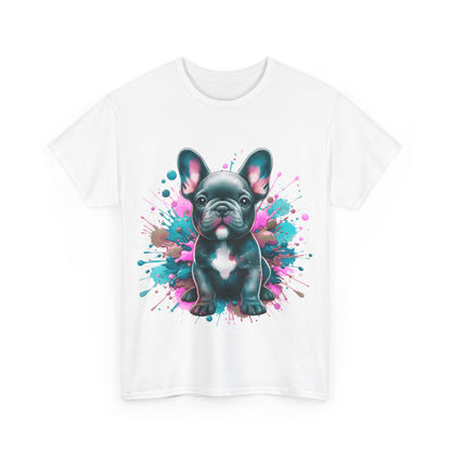 Womens Colourful French Bulldog artistic T-shirt